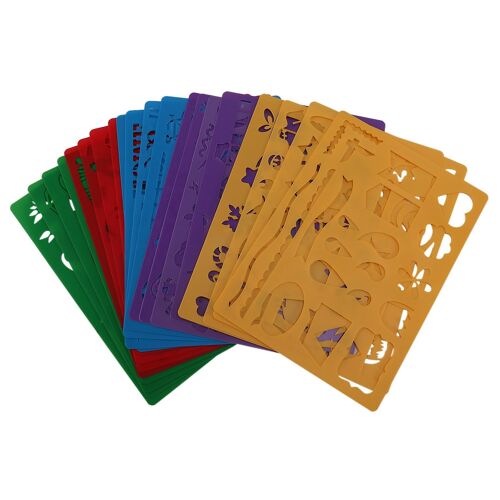20 Pcs Enfants Noël Bricolage Dessin Pochoirs Panneau Creux Ensemble Modèle De Peinture En Plastique