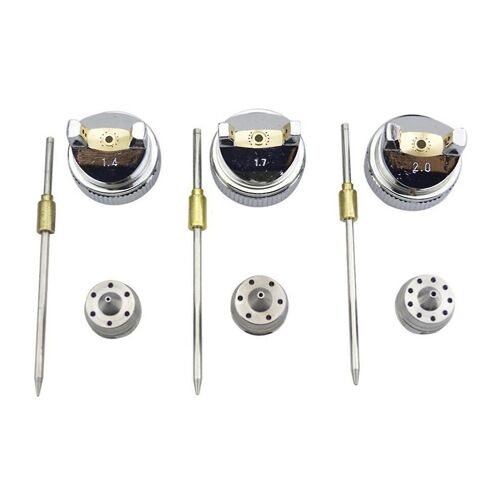 Buse d'outil 1,4 mm / 1,7 mm / 2,0 mm Aiguille de buse et capuchon de buse Kit de buse Kit de peinture à air Pièces d'outils pneumatiques