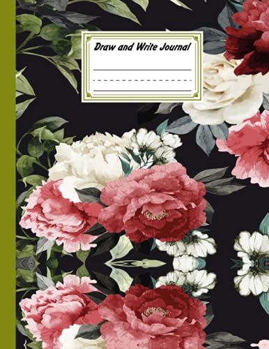 Draw And Write Journal: Grades K-2, Flower Cover Primary Composition Half Page Lined Paper With Drawing Space (8.5" X 11" Notebook) Design By Robin Herrmann