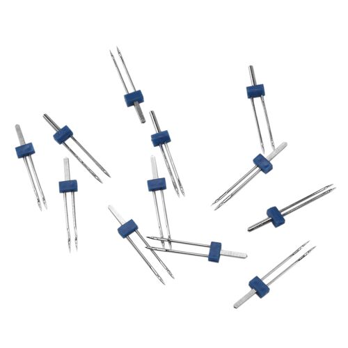 12 Pièces Aiguilles Jumelles, Aiguilles Doubles Jumelles Avec Boîte En Plastique Pour Machine À Coudre Domestique, 3 Tailles