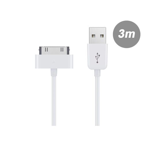 Câble 30 Broches Vers Usb (3m) Pour Iphone, Ipad & Ipod