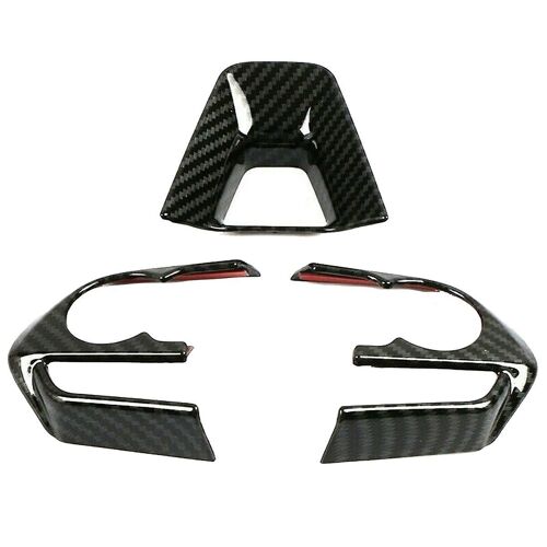 3pcs Pour 2019-2020 Style En Fibre De Carbone À Hatchback Volant Interrupteur Bouton Couverture Garniture