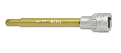 Hazet Douille mâle TORX - Carré creux 12,5 mm (1/2 pouce) - Profil TORX intérieur - Taille: T 45 - Longueur totale: 138 mm - 992SLG-T45