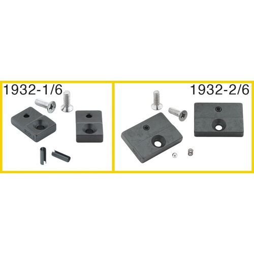 Hazet Kit de pièces de rechange :1 paire de mâchoires, 30 mm de large, 2 vis et 2 douilles élastiques - 1932-2/6