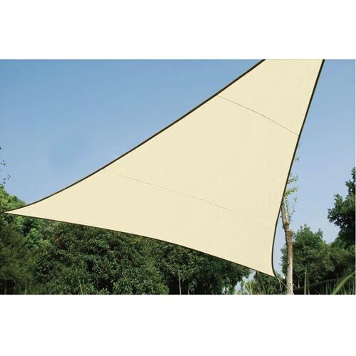 Perel VOILE SOLAIRE PERMÉABLE - TRIANGLE - 5 x 5 x 5 m - COULEUR : CHAMPAGNE