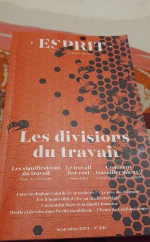 Revue Esprit Numéro 501 - Septembre 2023 - Les Divisions Du Travail