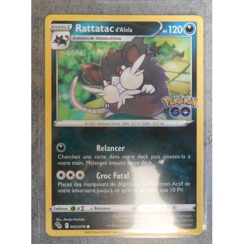 Carte Pokemon Rattatac D'alola 042/078 - Eb10.5 - Pokemon Go - Vf
