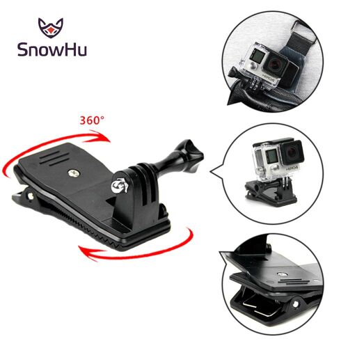 CNYO® SnowHu pour Gopro accessoires 360 Degrés Rotary Dos Chapeau Clip Rapide Pince montage Pour Go Pro Hero 6 5 4 3 + xiaomi yi 4 k GP138A