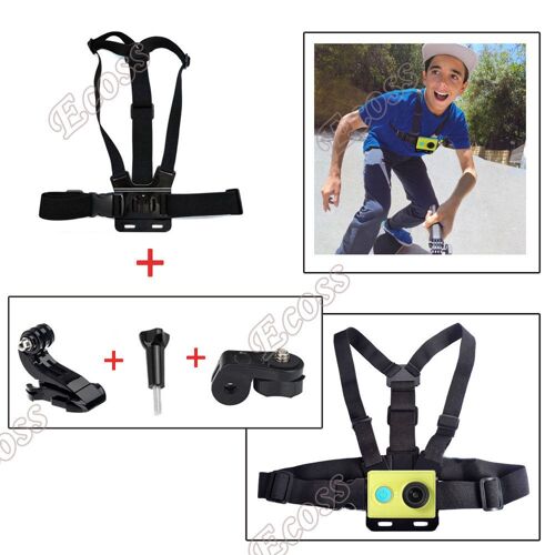 CNYO® Xiaomi yi pectorale action caméra Xiaomi yi & Go Pro réglable élastique ceinture thoracique mont + jhook boucle pour GoPro / Xiaomi yi montage