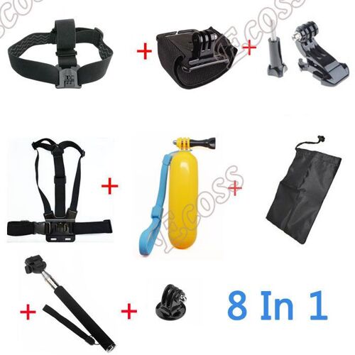 Cnyo® Accessoires Gopro Hero 3 Sj4000 Kit Ceinture Thoracique Head + Main Mont Bracelet + Flottant Bobber Manfrotto Trépied Go Pro Hero3 Noir Ensemble