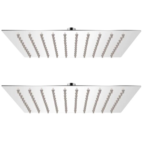 Lot de 2 pommes de douche plongeante carré 20x20 cm acier inoxydable Helloshop26 02_0002104
