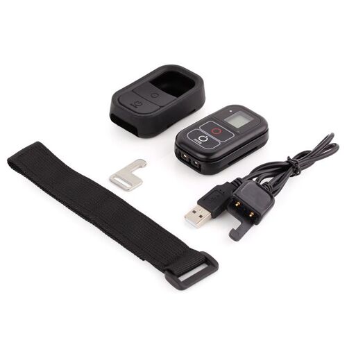 CNYO® Pour GoPro Hero 6 5 4 3 + 3 Télécommande + Étui En Silicone + Chargeur Câble + Dragonne + serrure (5 En 1 Pour GoPro Session Accessoires)