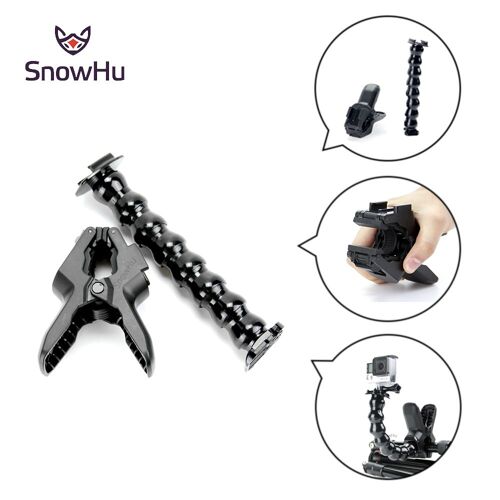 CNYO® SnowHu Jaws Flex support de Fixation et Du Cou Réglable Pour GoPro Hero 6 5 4 sj4000 SJ7000 Eken H9 H9R Xiaomi Yi 4 k Sjcam Action caméra