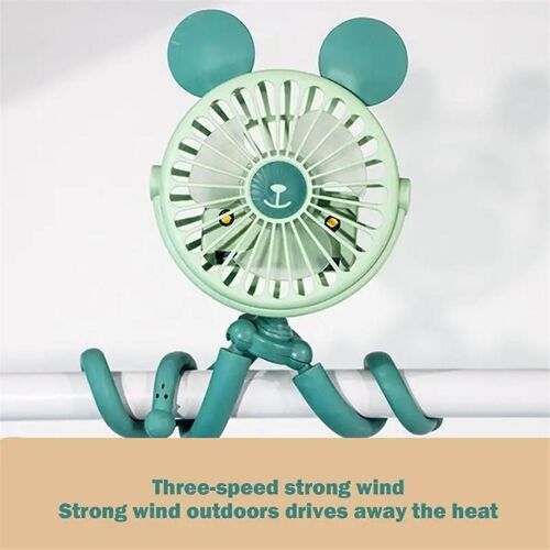 Ventilateur de pieuvre pour poussette Trépied Clip Ventilateur de poussette Chariot électrique portable Ventilateur silencieux Ventilateur de refroidissement portable de camping A