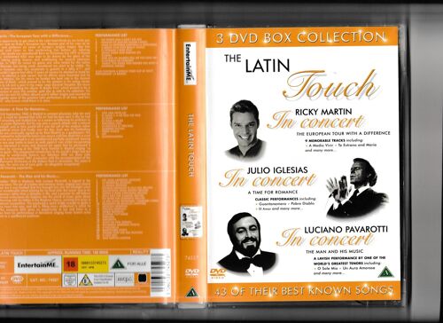The Latin Touch 3 Chanteurs Ricky Martin The European Tour With A Difference+ Julio Iglesias :A Time For A Romance + Luciano Pavarotti The Man And His Music
