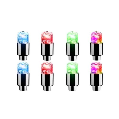 2/4/8 Pièces Bouchon De Valve De Pneu Lumières Lumières De Pneu Durables Pour Bouchons De Valve D'air De Voiture Avec Lumières Pour Motos Vélos Véhicules Électriques--8pcs Mix