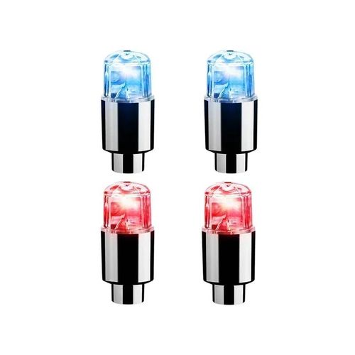 Bouchon De Valve De Pneu,Lumières Led Universelles Pour Voiture,Moto,Vélo,Capteur De Mouvement,Ampoules Lumineuses,Accessoires De Lampe De Cyclisme,2/8 Pièces--2 Blue-2 Red