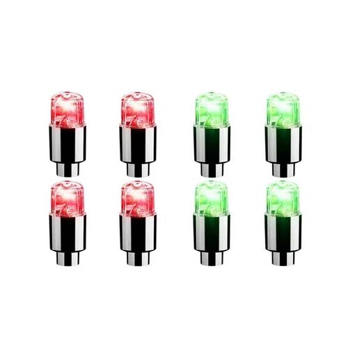 Bouchon De Valve De Pneu,Lumières Led Universelles Pour Voiture,Moto,Vélo,Capteur De Mouvement,Ampoules Lumineuses,Accessoires De Lampe De Cyclisme,2/8 Pièces--4 Red-4 Green