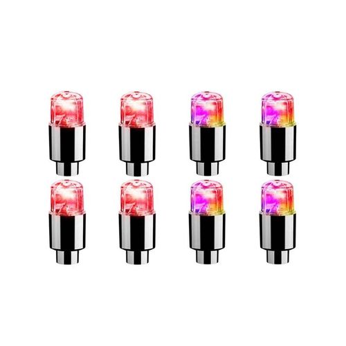 2/4/8 Pièces Bouchon De Valve De Pneu Lumières Lumières De Pneu Durables Pour Bouchons De Valve D'air De Voiture Avec Lumières Pour Motos Vélos Véhicules Électriques--4 Red-4 Colorful