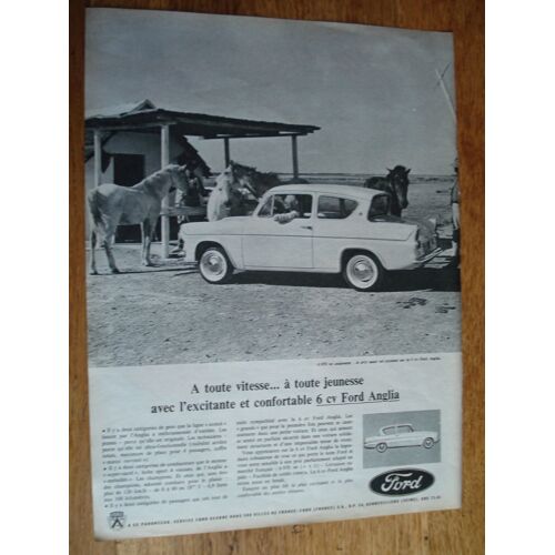Publicité Années 60 L Excitante Et Confortable 6 Cv Ford Anglia