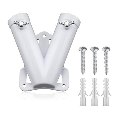 Support de support double FlagPole, support de montage mural en alliage d'aluminium en forme de V Support de support de drapeau coupe-vent