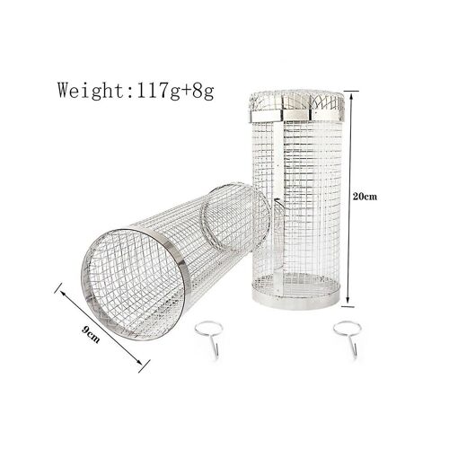 Panier de barbecue roulant Accessoires de barbecue,Maille ronde de gril de barbecue,Panier de tranches de légumes de barbecue,Pour légumes,F