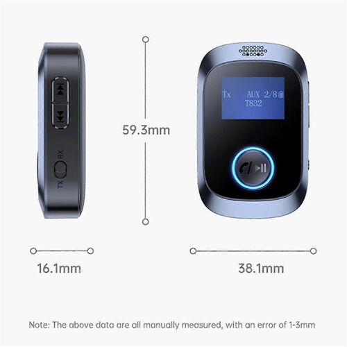 AUX Bluetooth 5.4 Adaptateur de voiture Récepteur Bluetooth Récepteur audio sans fil pour la musique/les appels mains libres