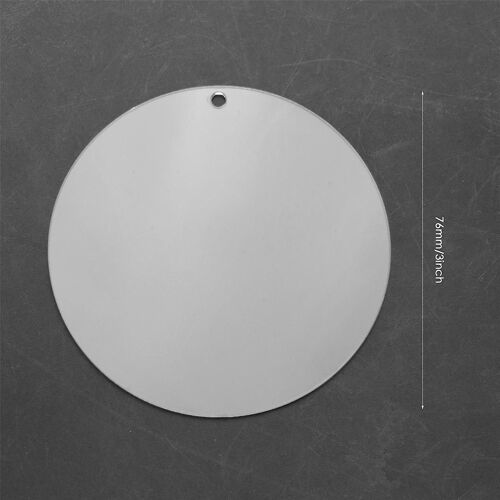 50 Pcs 3 pouces Acrylique Blanks avec trou Transparent Circle Ornement Clair Rond Acrylique Noël Ou