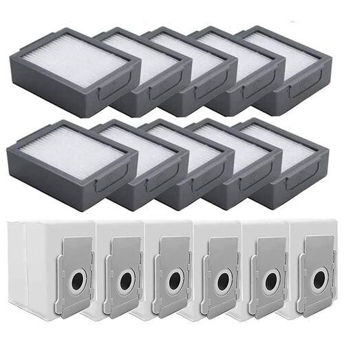 Pour les aspirateurs I&E série I7 I7 + I8 I3 I6+/Plus E5 E6 E7, paquet de 10 filtres HEPA et paquet de 6 aspirateurs