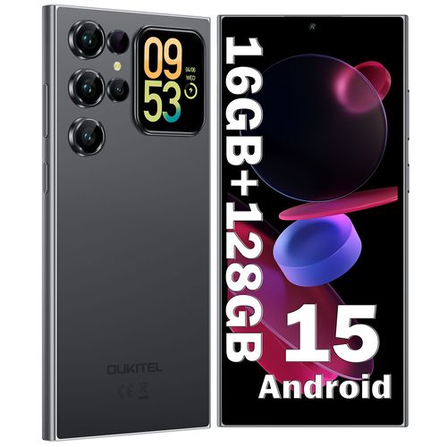 Smartphone Pas Cher OUKITEL C62 16GB+128GB 6,88"" 5150 mAh Telephone portable Android 15 13MP Camera Dural SIM 4G/NFC Noir