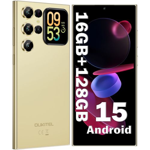 Smartphone Pas Cher OUKITEL C62 16GB+128GB 6,88"" 5150 mAh Telephone portable Android 15 13MP Camera Dural SIM 4G/NFC Or