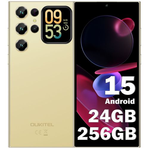 Smartphone Pas Cher OUKITEL C62 Pro 24GB+256GB 6,88"" 5150 mAh Telephone portable Android 15 13MP Camera Dural SIM 4G/NFC Or