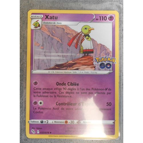 Carte Pokemon Xatu 033/078 - Eb10.5 - Pokemon Go - Vf