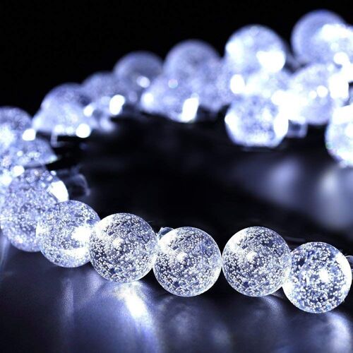 Led Boules Cristal Lumineuse Décoration Solaire De Soirée Mariage Anniversaire Festivale Jardin Magasin Maison Pour Extérieure, Jardin, Maison, Terrasse - 30 Pcs (Blanc)