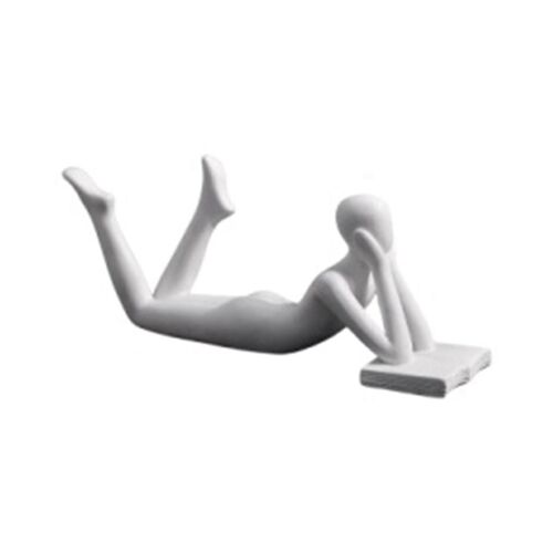 Nordique Lecture Statue Résine Figurines Bureau Décor Sculpture Art Moderne Ornement Bureau À Domicile Décor Artisanat Blanc C