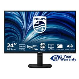Philips 24B2N2200 - 2000 Series - écran LED - 24" (23.8" visualisable) - 1920 x 1080 Full HD (1080p) @ 120 Hz - IPS - 1500:1 - HDMI, VGA, DisplayPort - haut-parleurs - noir