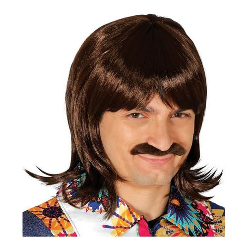 Perruque Avec Moustache Châtaigne