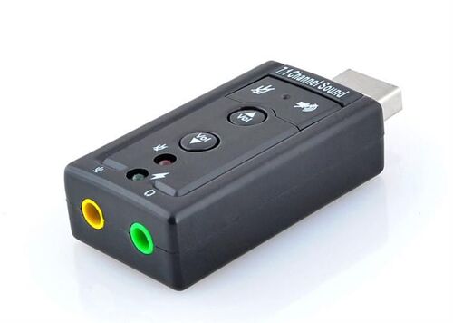 Carte Son 7.1 Externe Usb 2.0 + 1 Entrée Microphone + 1 Entrée Casque