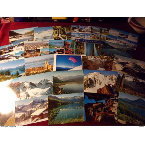 Lot De 100 Cartes Postales De Suisse Helvetia Tous Avec Timbres