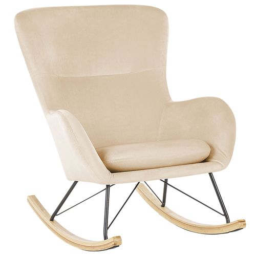 Fauteuil À Bascule Ellan Velours Beige