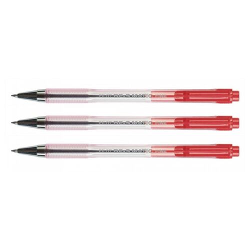 Pilot Lot De 3 Stylos À Bille Rétractable Bps-Matic Pointe Fine Rouge