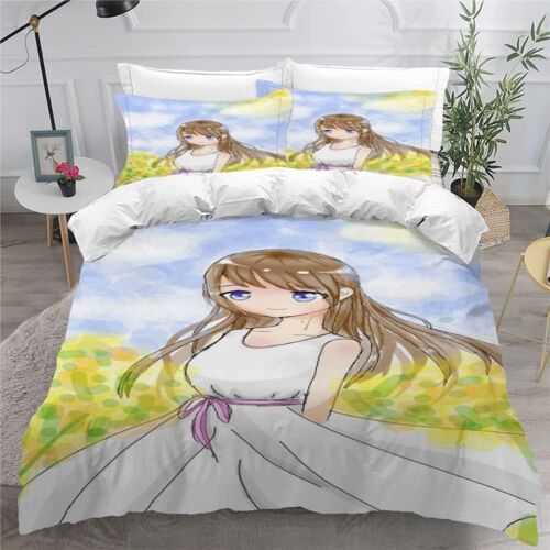 Ensemble De Literie Xcm Anim¿¿ D Impression Housse De Couette Personnage De Dessin Anim¿¿ Lit Personnes Avec Fermeture ¿¿Clair Adultes Microfibre Avec Taie D'oreiller Xcm