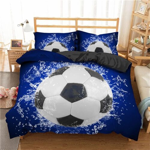 Housse De Couette Football X Cm + Taies D'oreiller Xcm, D Parure De Lit Personne Microfibre Housses De Couettes (X Cm,Football D)