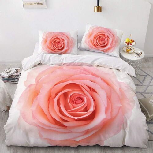 Parure De Lit Imprim¿¿E D Rouge - Housse De Couette - Rose Romantique - Parure De Lit Pour Filles Et Adultes - D¿¿Coration De Chambre ¿¿ Coucher (Rose , X Cm)