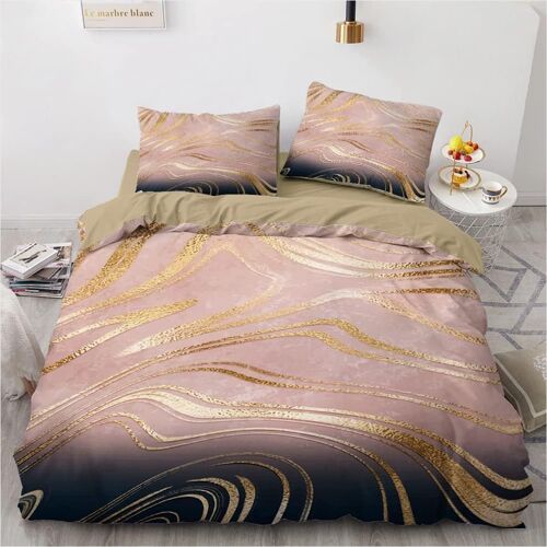 Housse De Couette X Cm Marbre Parure De Lit Noir Et Blanche En Microfibre Adulte Personne, Housse Couette Avec Taie D'oreiller X Cm (X Cm,Marbre D)