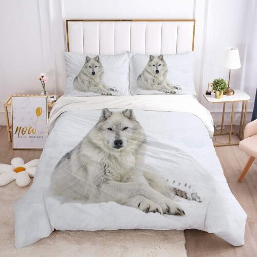Parure De Lit D Loup Avec Housse De Couette Et Taie D'oreiller, Motif Loup, X Cm, D¿¿Coration De Chambre ¿¿ Coucher, Motif Loup (Loup, , X Cm)