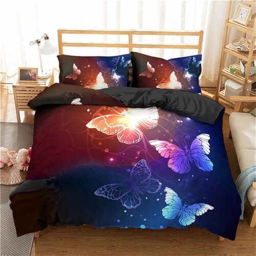 D Papillon Housse De Couette X Cm ¿¿Toiles Pour Filles Avec Fermeture ¿¿Clair Parure De Lit Ultra Doux Microfibre Hypoallerg¿¿Nique Et Taies D'oreiller (X Cm,Orange)