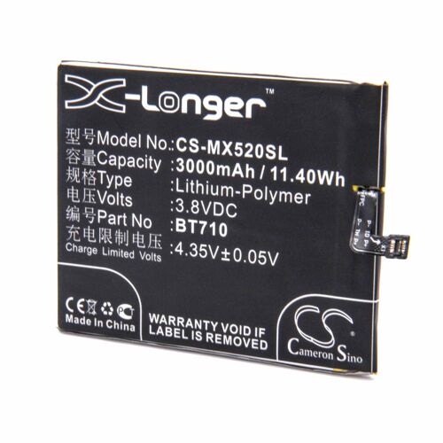 Vhbw Li-Polymère Batterie 3000mah (3.8v) Pour Téléphone Portable Mobil Smartphone Meizu Meilan A5