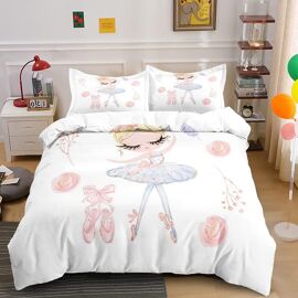 Housse De Couette X Cm Adulte Ballerine Blanche Parure De Lit Personnes Avec Fermeture ¿¿Clair Confortable Doux Respirant Microfibre Housse De Couette Et Taie D'oreiller X Cm