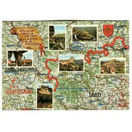 Carte Postale - Circuit Touristique Des Gorges De L' Aveyron Et De La Forêt De La Gresigne